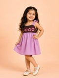 Light Organic Cotton Lavender Embroidered Knot Strap Frock
