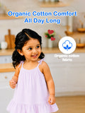 Organic Cotton Girls Sleeveless Summer Dress with Ruffle Hem - Lavender
