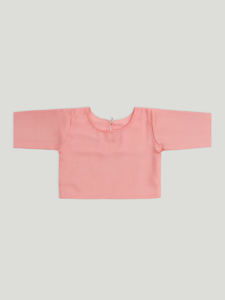 Kidbea Girls Ethnic Wear Set | Embroidered Kurta with Pant & Dupatta | Pink