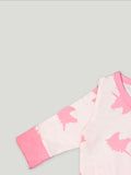 Kidbea 100% cotton   fabric full sleeves & half buttons romper | Unicorn | Pink