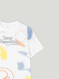 Kidbea Boys Summer Co-Ord Set | Cotton T-Shirt and Shorts for Kids | White