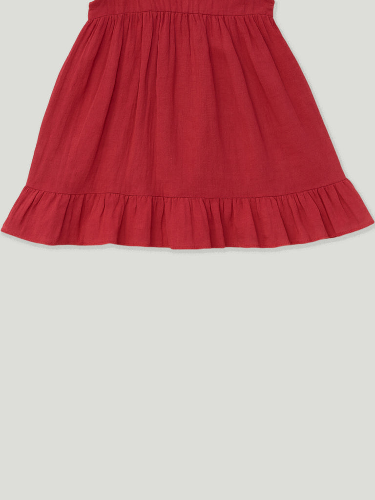 Light Linen Trendy Maroon Frock | Elegant & Comfortable