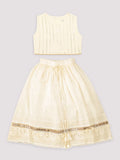 Girls Cream Lehenga Choli Set | Festive Ethnic Outfit Kids