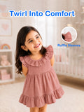 Light  Organic cotton  Charming Rust Girls Frock | Rust