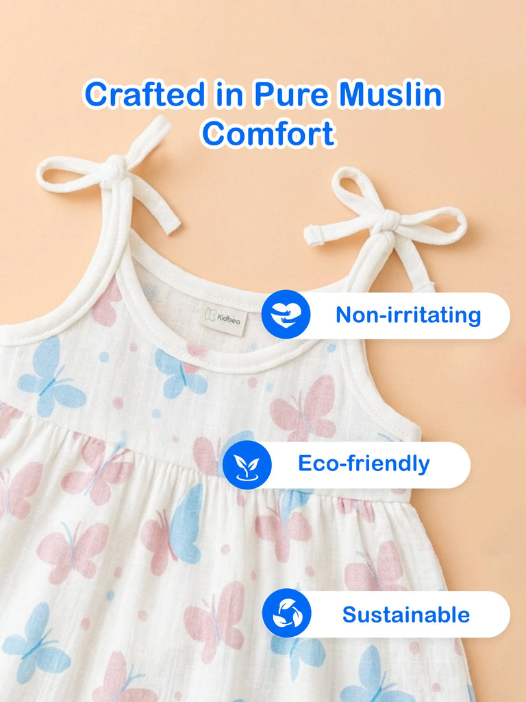 Extra Soft Muslin Baby Girls Frock Pack of 2 – Whale & Star Prints