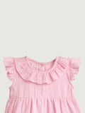 Light Linen Girls Dress Set | Pack of 4 (Rust, Pink, Off White & Sky blue)