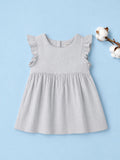 Organic Cotton Girls Frock Pack of 2 – Rust & Grey Ruffle Frocks