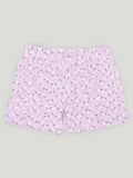 Girls Floral Print Sleeveless Tank Top and Elastic Waist Shorts Clothing Set | Purple