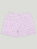 Girls Floral Print Sleeveless Tank Top and Elastic Waist Shorts Clothing Set | Purple