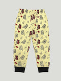 Kidbea Unisex Kids Cotton Night Suit Set | Firetruck Print | Full Sleeves Pajamas | Cream