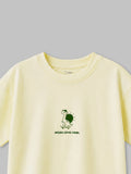 Organic Cotton Lemon Yellow Turtle Print Round Neck Half Sleeve T-Shirt for Boys