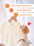 Boys Bamboo Fabric Cream Polo T-Shirt