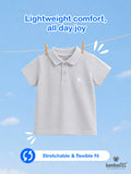 Boys Bamboo Fabric Grey Polo T-Shirt
