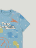 Kidbea Boys Summer Co-Ord Set | Cotton T-Shirt and Shorts for Kids | Sky Blue