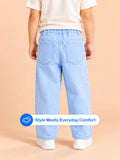 Unisex Denim Jeans – Light Blue Wide-Leg Jeans with Pockets