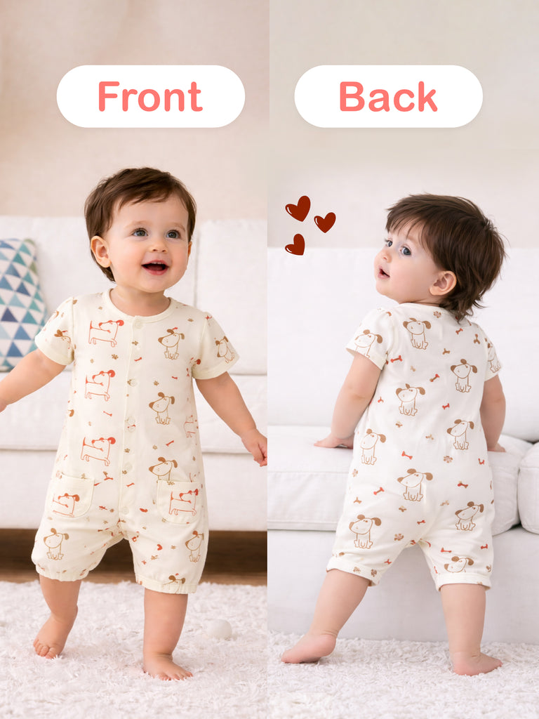 Organic Cotton Unisex Romper Pack of 2 – Dog & Sports Prints