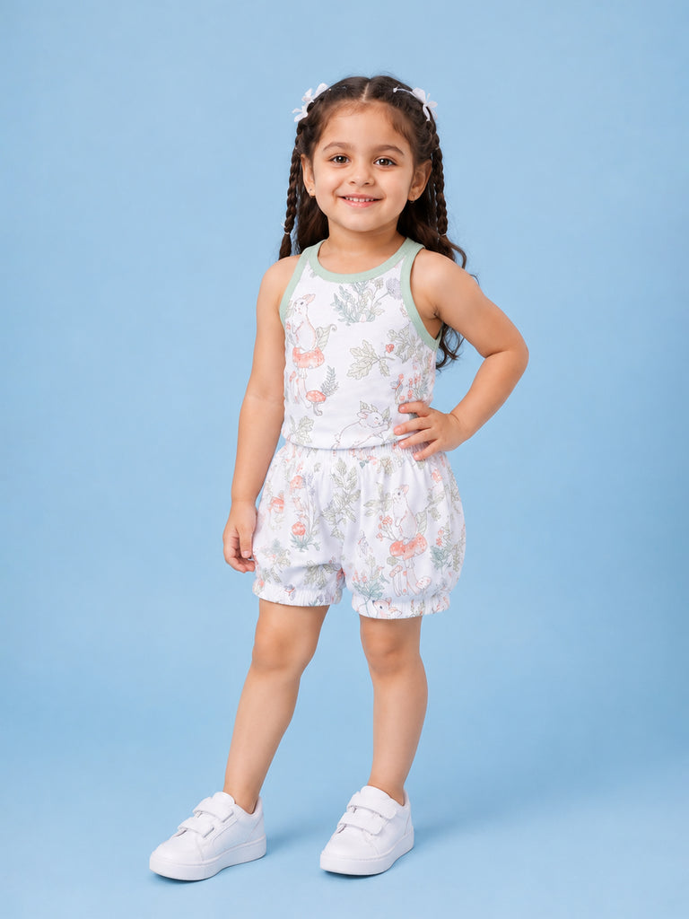 BambooTEC™ Unisex Bamboo Fabric Woodland Print Vest & Shorts Set