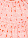 Kidbea 100% Organic cotton girls frock | Dots | Pink