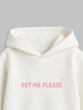 Unisex White Hoodie – Cute Dog Print Full-Sleeve Hooded Sweatshirt
