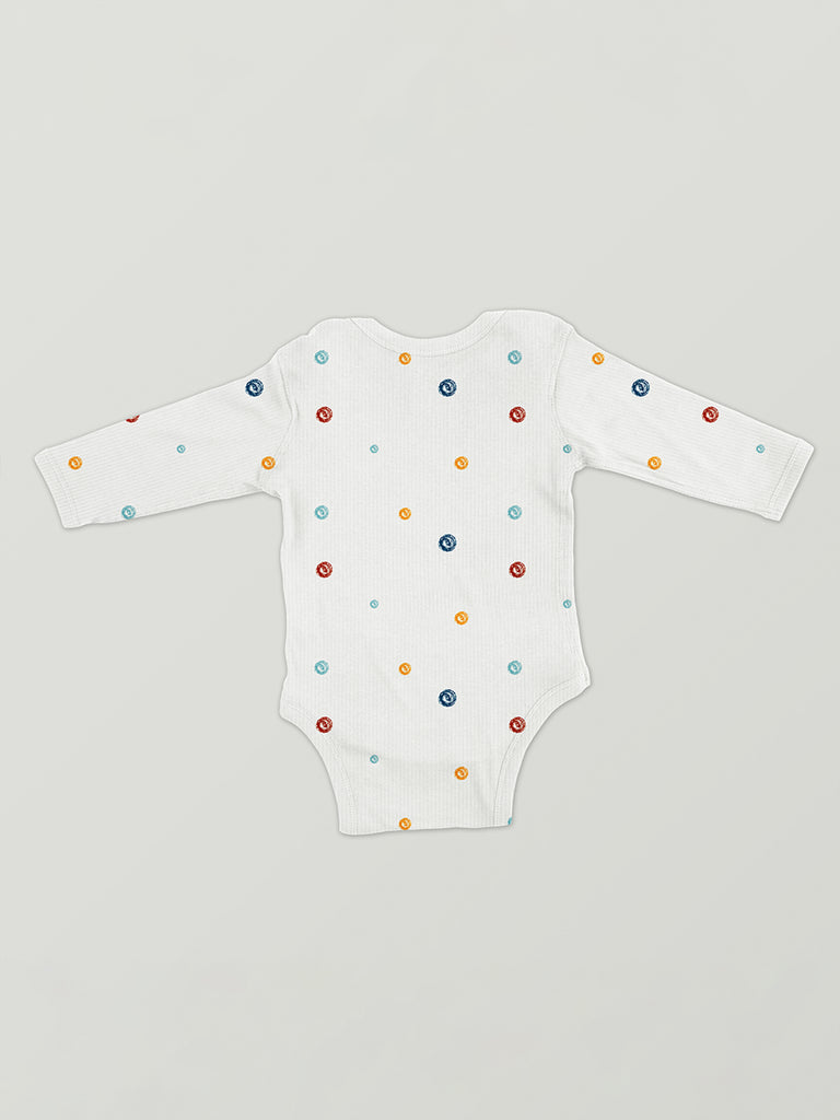 Premium Unisex 100% Bamboo Ultra-Soft fabric Pack of 3 Onesies with Beautiful Prints  - Grey, Orange & Off White