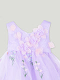 Baby Girl Party Dress – Lavender Tulle Floral Embroidered Dress with 3D Flower Applique