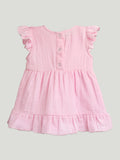 Light Organic Cotton Girls Frock Set | Pack of 3 (Green, Pink & Mustard Yellow)