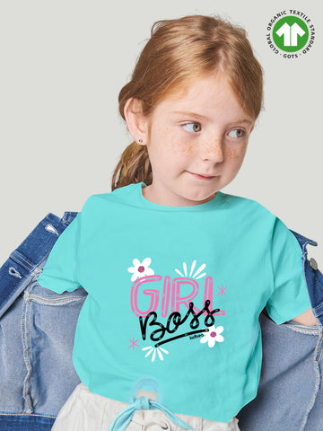 Kidbea 100% Cotton Fabric gIrls T shirt | Girls Boss