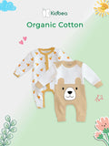 Kidbea® Premium Baby Gift Set – Pack of 6 Items | 2 Organic Cotton Rompers, Steel Bottle, Linen Frock, Teether & Spoon Feeder