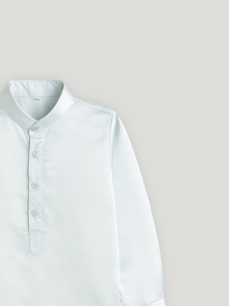 Kidbea Boys Ethnic Wear Set | Kurta Pajama with Stylish Nehru Jacket | Festive Traditional Outfit for Kids | Light blue
