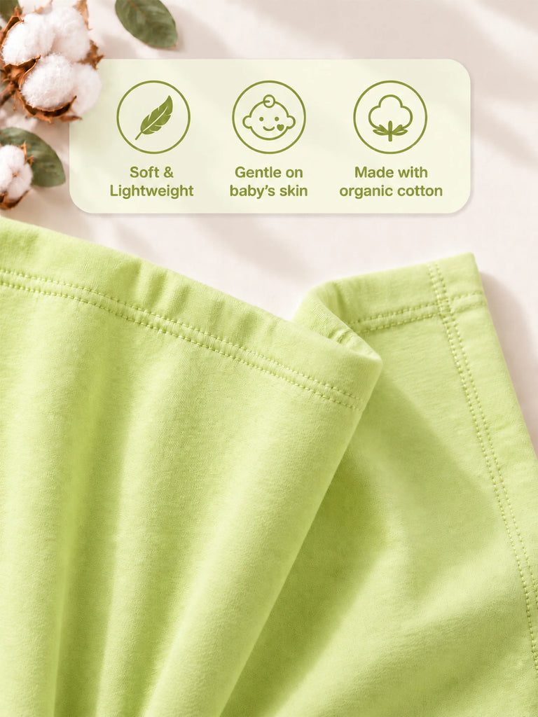 Girls Light Green Top – Cute Duck Print with Ruffle Sleeves