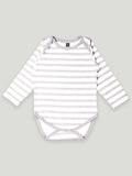 Kidbea 100% Organic cotton baby Pack of 3 onesies Unisex | Unicorn, Flower and Strips - Grey