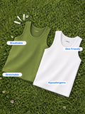 Bamboo Vest for Kids Pack of 2 (Olive Green & White) – Soft, Breathable & innerwear