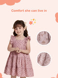 Girls Sleeveless Ruffle Floral Dress | Organic Cotton Summer Frock