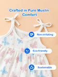 Extra Soft Muslin Baby Girls Frock Pack of 2 – Star & Rainbow Prints