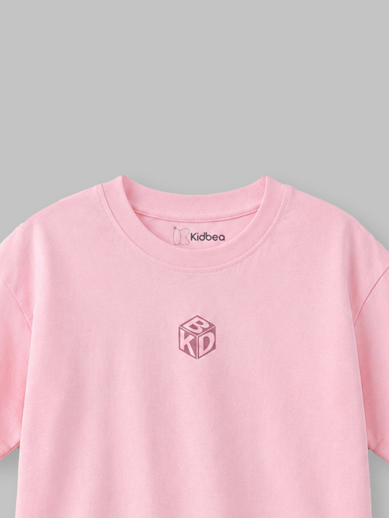 Organic Cotton Pink Solid Round Neck Half Sleeve T-Shirt | Unisex
