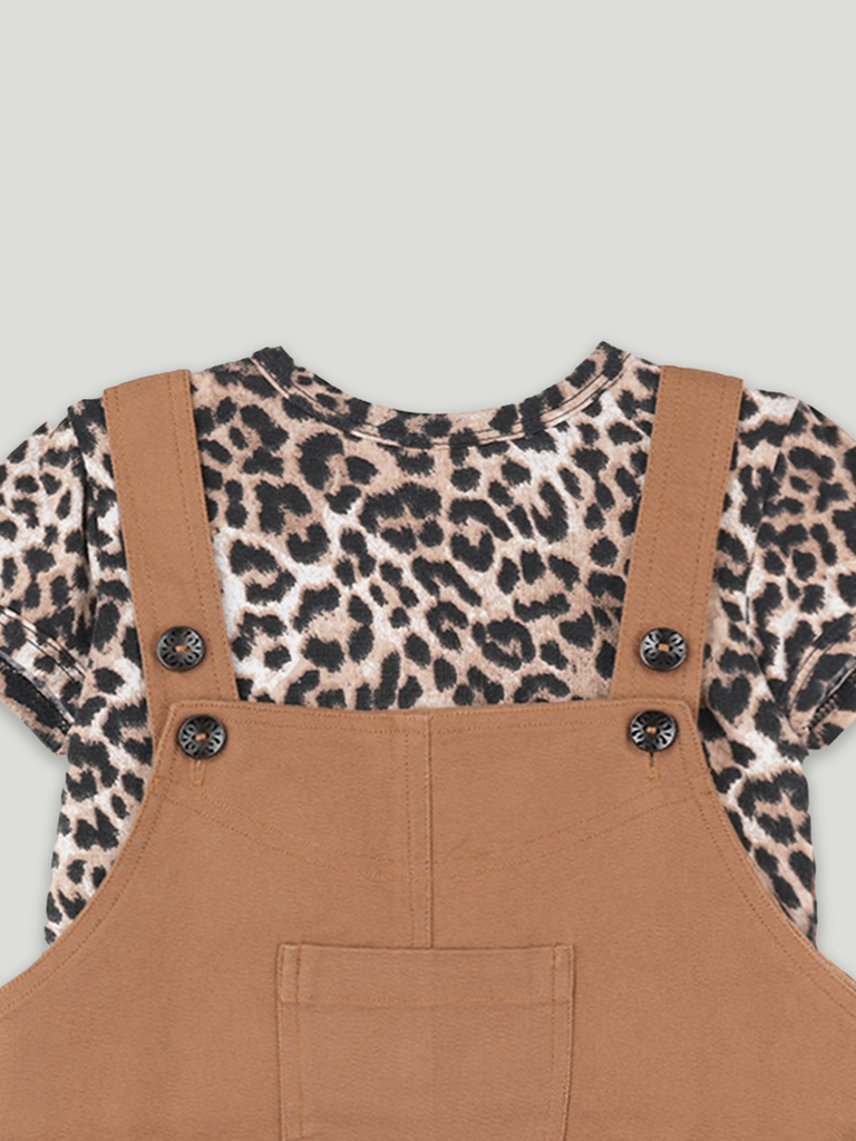 Baby Girl Button Strap Dungaree Frock | Dungaree & T-shirt