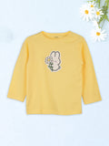 Organic Cotton Unisex Baby Co-ord Set – Soft Breathable Yellow Flower  Print Full Sleeve T-shirt & Pyjama for Infants