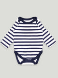 Kidbea 100% Organic cotton baby Pack of 4 onesies Unisex | Strips - Grey, Blue, Flower & Unicorn