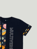 Kidbea Boys Space Theme Co-Ord Set | Cotton T-Shirt and Shorts for Kids | Blue