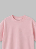 Organic Cotton Pink Round Neck Solid Oversized Half Sleeve T-Shirt | Unisex