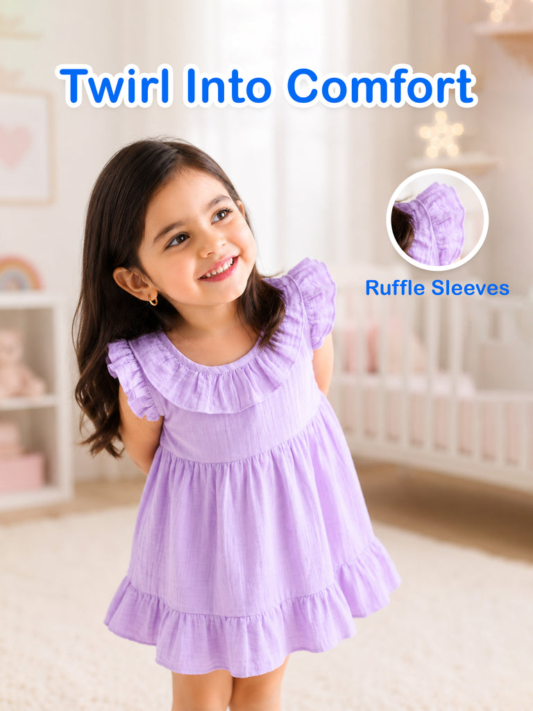 Light Organic Cotton Lavender Angel Frock | Elegant & Comfortable