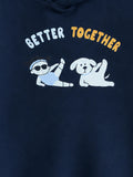 Unisex Navy Blue Hoodie – Better Together Dog Print Full-Sleeve Hoodie