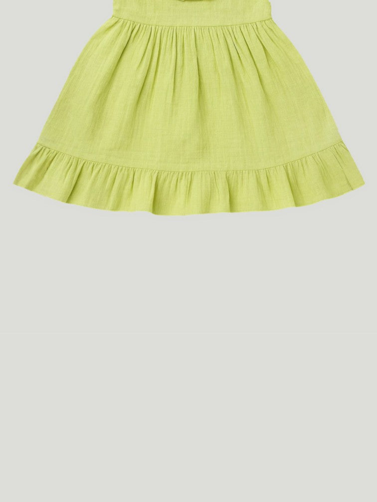 Light Linen Charming Light Green Frock | Elegant & Comfortable