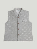 Kidbea® Boys Kurta Pajama with Designer Nehru Jacket | Ethnic Wear Set for Festivals & Weddings | Grey
