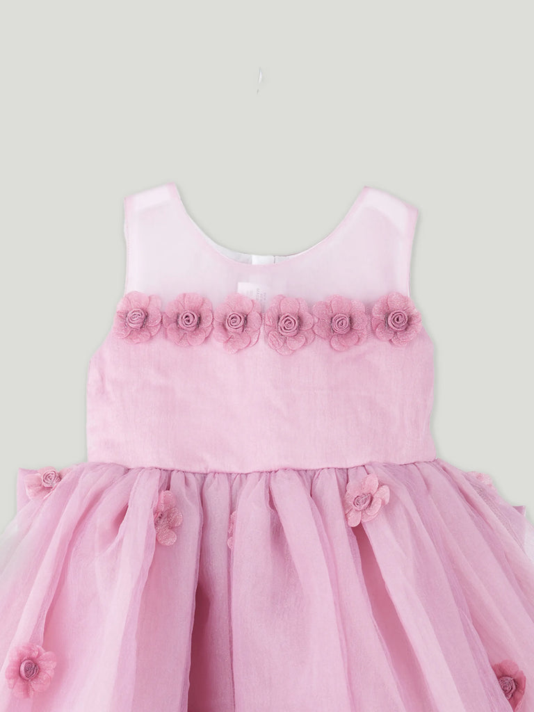Elegant Baby Girl Pink Tulle Dress | Soft & Stylish Party Wear