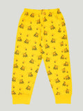 Unisex Cotton Nightwear Set for Kids | Cute Bee Print & Full Sleeves Top | Yellow