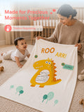 Bamboo Fabric Dino Print Baby Blanket | Ultra Soft Swaddle Blanket | 110 × 110 cm