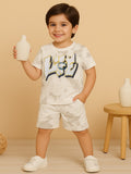 Kidbea Boys Tie-Dye Co-Ord Set | Summer Cotton T-Shirt and Shorts for Kids | Grey