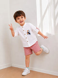 Light Organic Cotton White Shirt & Pink Shorts Co-ord Set