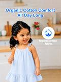 Organic Cotton Girls Sleeveless Summer Dress with Ruffle Hem - Sky Blue